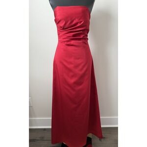 Cache Strapless Evening Formal A-Line Slip Dress Vintage 90s Red Size 2